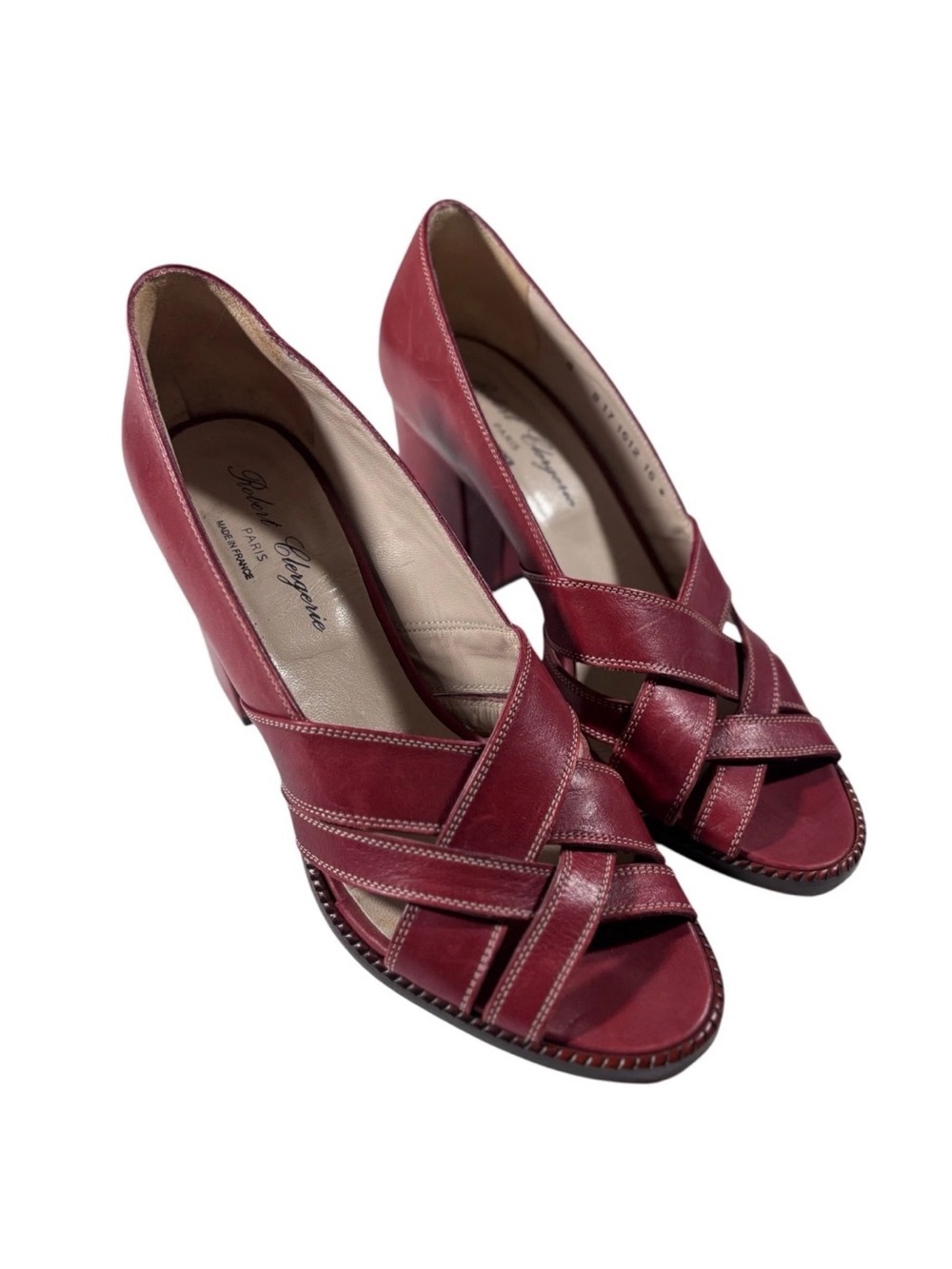 Robert Clergerie Peep Toe Chunky Heel Woman s Size 8 parischic retrostyle